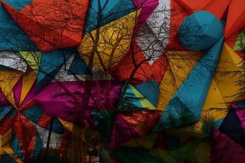 Modern pattern studies, manipulation background Illustrazione stock