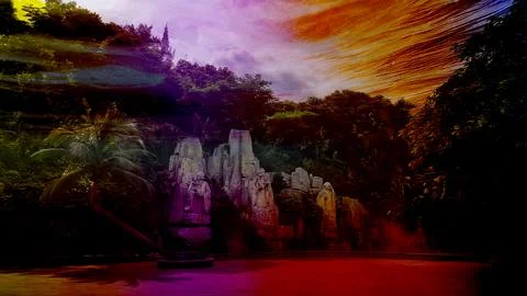 Modern pattern studies, manipulation background 写真素材