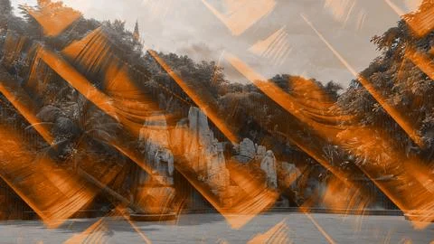 Modern pattern studies, manipulation background 写真素材