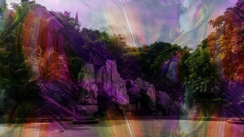 Modern pattern studies, manipulation background 写真素材