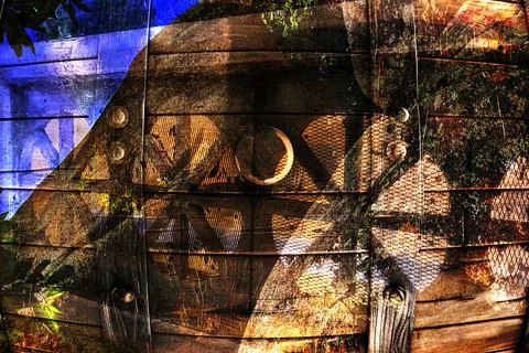 Modern pattern studies, manipulation background 写真素材