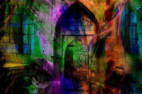 Modern pattern studies, manipulation background Foto stock