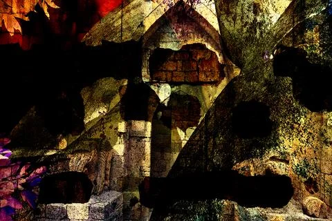 Modern pattern studies, manipulation background 写真素材