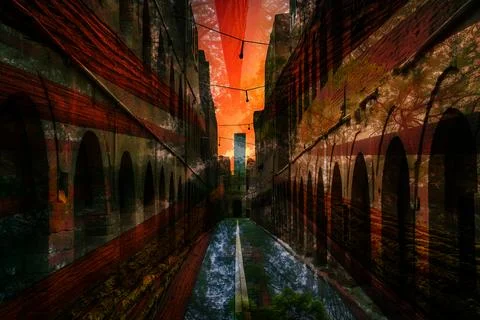 Modern pattern studies, manipulation background 写真素材