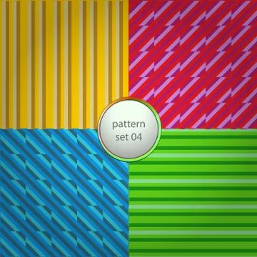 Modern pattern types in vector set background Stock Illustration