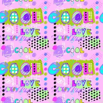 Modern patterns with geometric elements in the style of scrabble Illustrazione stock