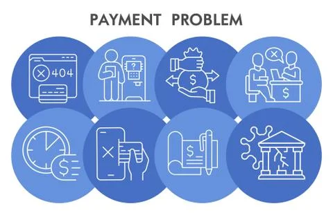 Modern Payment problem Infographic design template with icons. Money management Stock Illustration