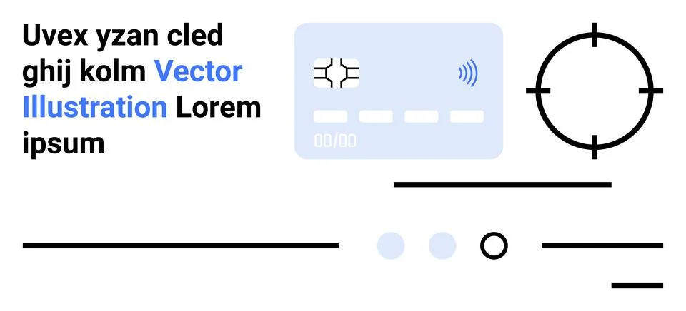 Modern Payment Technology Interface with Target Symbol and Text Elements Stock Illustration
