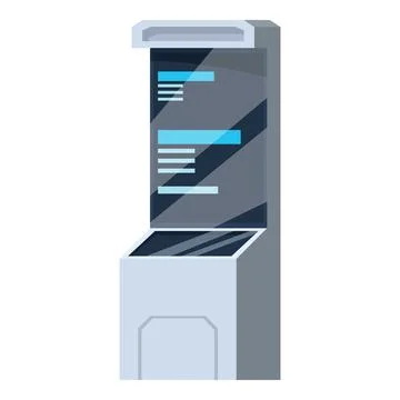 Modern payment terminal processing contactless transactions 库存插图