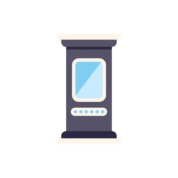 Modern payment terminal standing on white background Stock Illustration