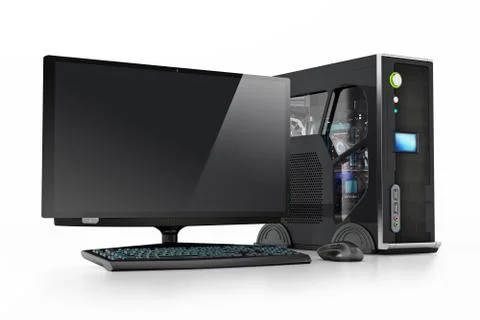 Modern PC isolated on white background. 3D illustration Stock Illustration