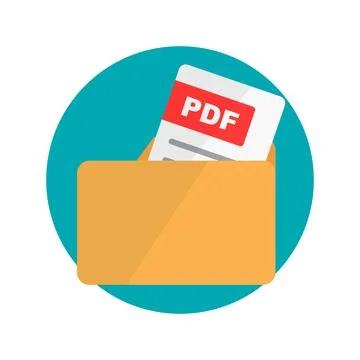 Modern PDF file and folder icons. Vectors. Illustrazione stock