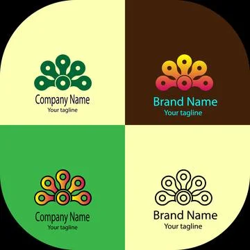Modern Peacock-Inspired Logo Stock Illustration