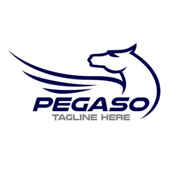 Modern pegasus logo. Vector illustration. Stock Illustration
