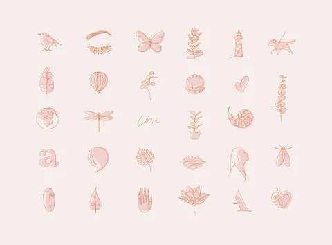 Modern pen line graphic elements 스톡 일러스트