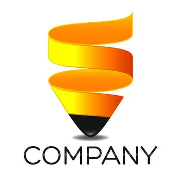 Modern pencil logo Stock Illustration
