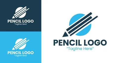 Modern Pencil Logo Illustrazione stock