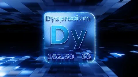 Modern periodic table element Dysprosium 3D illustration Stock Illustration