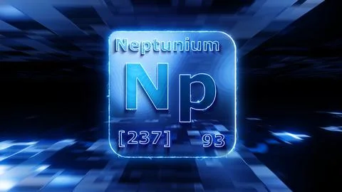 Modern periodic table element Neptunium 3D illustration Stock Illustration