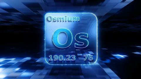 Modern periodic table element Osmium 3D illustration Stock Illustration