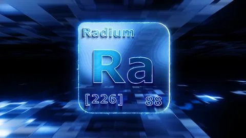 Modern periodic table element Radium 3D illustration Stock Illustration