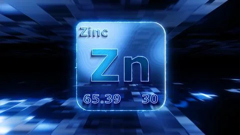 Modern periodic table element Zinc 3D illustration Stock-Illustration