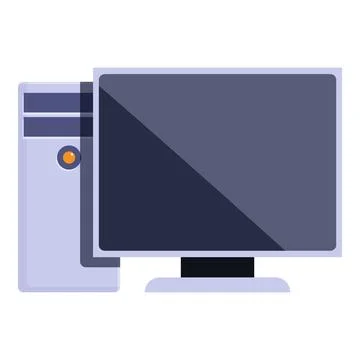 Modern personal computer with blank screen displaying nothing 스톡 일러스트