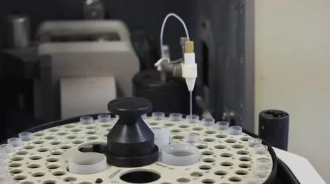 Modern pharmaceutical automatic machine making drugs Stock Footage 68077123