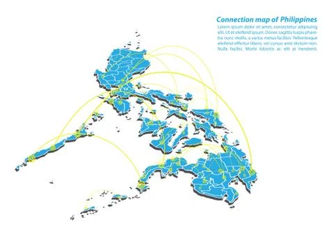 Modern of philippines Map connections network design, Best Internet Concept o Stock Illustration