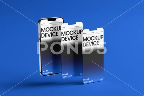Modern Phone Multiscreen Floating Mockup Template PSD-sjabloon