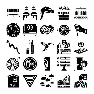 Modern pictogram glyph set vector design illustrations イラスト素材