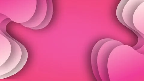 Modern pink abstract background with layered paper cut wavy shapes and copy.. Stock Illustration