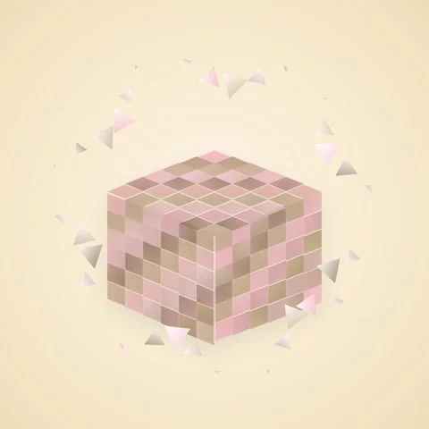 Modern pink and beige checkered cube pattern background design Stock Footage 344776833