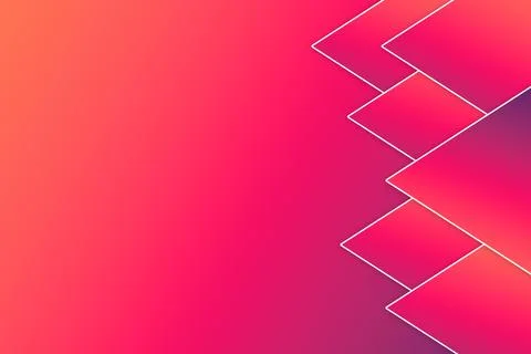 Modern Pink Geometric Abstract Background | Layered Triangle Vector Design Stock Illustration