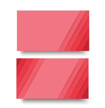 Modern pink lines double sided business card template Stock Illustration