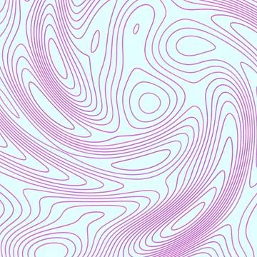 Modern Pink Topographic Map Pattern with Magenta Contour Lines on Light Blue Illustrazione stock