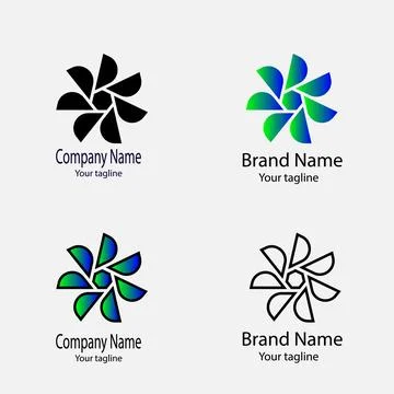 Modern Pinwheel Logo 스톡 일러스트