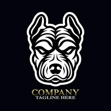 Modern pitbull dog logo. Vector illustration Illustrazione stock