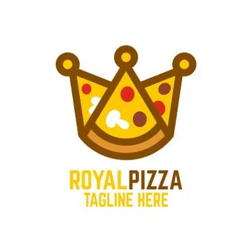 Modern pizza and crown. Vector illustration. Stock Illustration