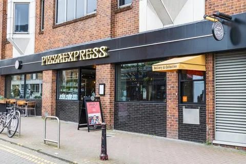 Modern Pizza Express Outlet Featuring Clear Signage. London, UK, 6 April 2024 Stock Photos