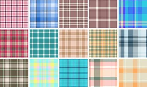 Modern plaid pack designed for branding systems. Multiple tartan options he.. 스톡 일러스트
