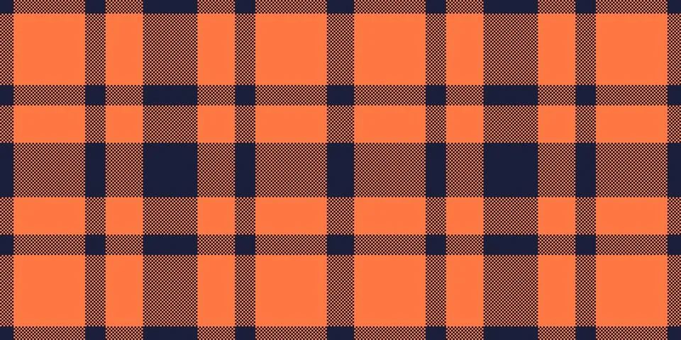Modern plaid pattern in orange and navy. Versatile for backgrounds, textiles, Illustrazione stock