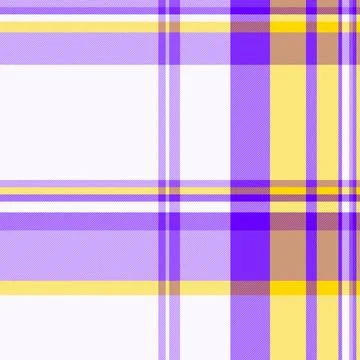 Modern plaid pattern in vibrant purple, yellow, and white. Suits backgrounds, Stock Illustration