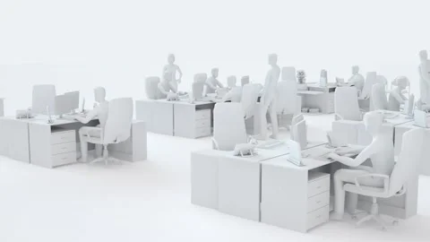 Modern Plan Office 3d Rendering Stock Footage 146652344