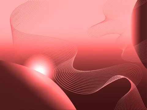 Modern planetary abstract red background with helix spiral lines and sun 스톡 일러스트