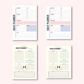 Modern Planner Set Illustrazione stock