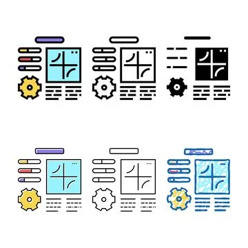 Modern planning work process color icon vector 스톡 일러스트
