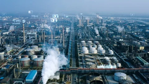 Modern plant and communication network concept. IoT (Internet of Things). IND Stock Footage 128500317