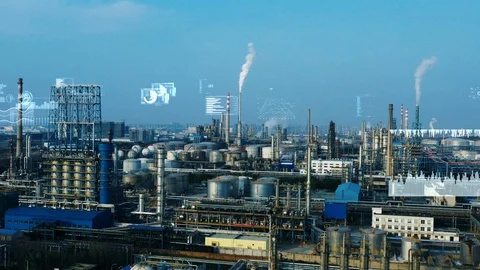 Modern plant and communication network concept. IoT (Internet of Things). IND Stock Footage 128500888