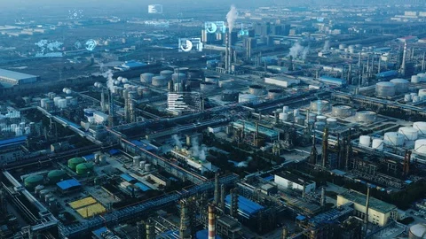 Modern plant and communication network concept. IoT (Internet of Things). IND Stock Footage 128502085